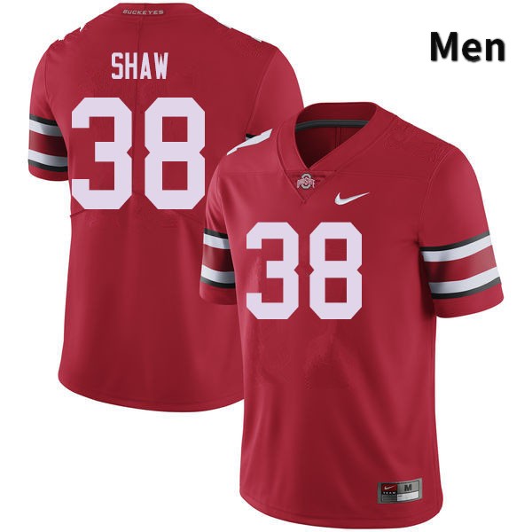 Ohio State Buckeyes Bryson Shaw Men's #38 Red Authentic Stitched College Football Jersey